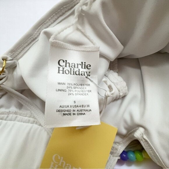 NWT Charlie Holiday Jodie Shirred One Piece Swimwear Swimsuit - Picture 7 of 7